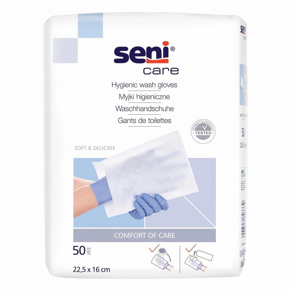 Vienkartinės nelaminuotos valymo pirštinės Seni Care, 50 vienetų